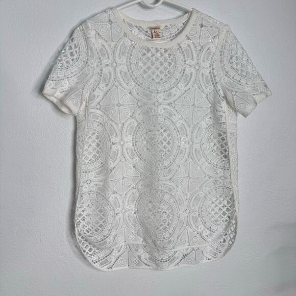 Sundance Shadow Dance Crochet‎ Lace Top White Size Small - Picture 8 of 9